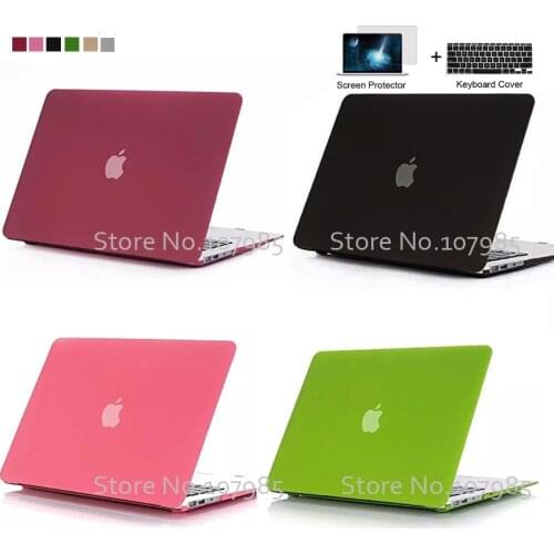 3in1 Newest Matte Cover Hard Shell Case For Apple macbook Air Pro Retina 11 12 13 15 laptop bag For Mac book 11.6 13.3 15.4 inch