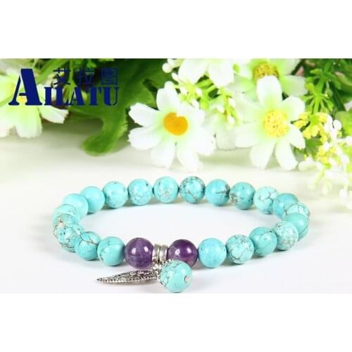 Ailatu Unisex Couples Stone Jewelry Wholesale 10pcs/lot Fruit Leaf Lucky Bracelets
