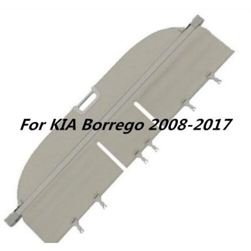 Car Rear Trunk Security Shield Cargo Cover For KIA Borrego 2008-2017 High Quali Auto Accessories Black Beige