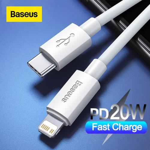 Baseus USB Type C for iPhone 12 11 8 X XR PD 20W Fast Charge USB C Cable for iPhone Cable Charging Data Cable USB C Wire Code