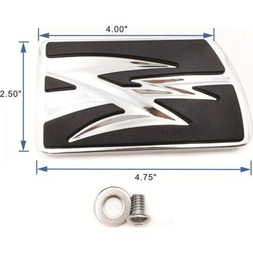 Aftermarket Motorcycle Lightning Large Brake Pedal Pad For Harley Davidson 2012-later Dyna FLD/1986-later FL Softail CHROMED