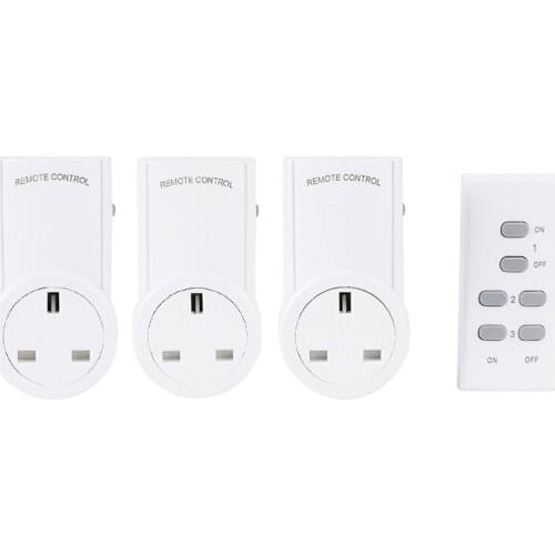 ESPLENTY Smart Plug Remote Control Wireless Power Outlet Socket UK Standard (3 Socket+1 Remote)