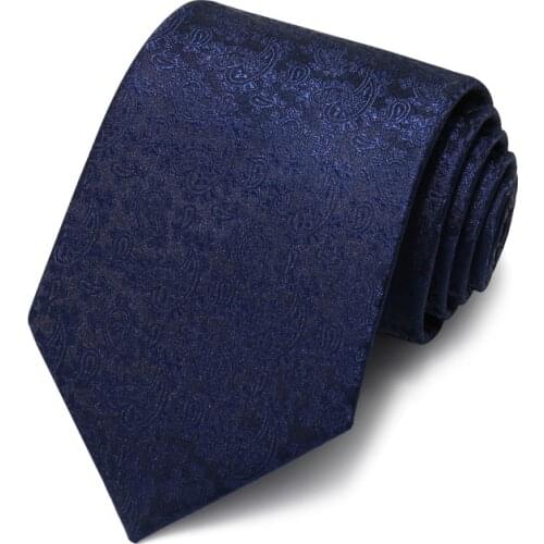 New High Quality Classic Blue Floral Ties for Men Business Formal 8cm Width Necktie Wedding Mens Ties Corbatas with Tie Gift Box