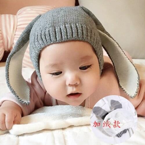 H7667 Children Bomber Cap Winter Plus Velvet Ear Protection Cartoon Solid Color Knitted Hat Boys Girls Outdoor Warm Wool Hats