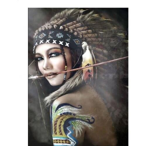 Paints By Numbers Figure Indian Beauty Woman DIY Pictures Oil Painting By Numbers Set Gift Coloring By Numbers Canvas Wall Set