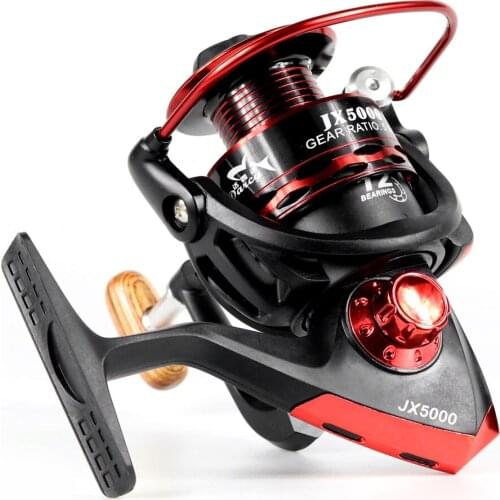 Spinning Fishing Reel Metal Coil 12 Ball Bearing JX1000-7000 Series 5.5:1 Spinning Reel Boat Rock Fishing Wheel Reel X256G