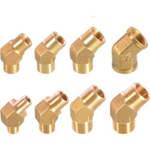 Elbow double inner wire double outer wire 45 degreesangle inclined elbow all copper thickened joint water pipe fittings
