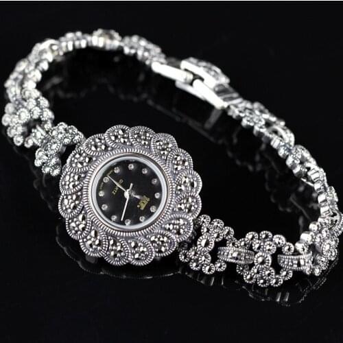 Hot Sale Limited Classic Silver Watch Top Quality S925 Silver Jewelry Watch Real Pure Silver Bracelet Watches Real Silver Bangle