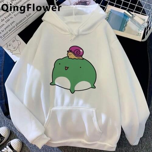 Kawaii Frog hoodies female grunge printed y2k aesthetic female hoddies clothing 2020