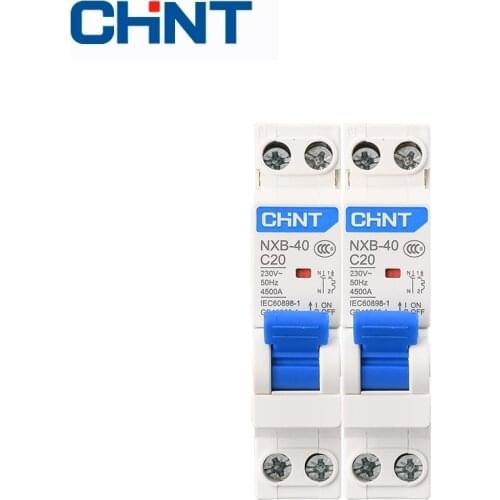 CHNT NXB-40 Miniature circuit breaker MCB DPN 4.5kA type C 1P+N 230V 240V 50HZ 6A 10A 16A 20A 25A 32A 40A