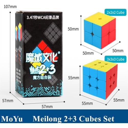 Moyu 2 Pieces Set 2x2x2+3x3x3 magic Cube SET bundle SET 2+3 Magic cube Educational Cubo Magico Toys for Children Kids toy 2 pcs