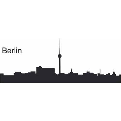 BERLIN City Decal Wall Sticker Car Decal Vinyl Stickers Decor Mural Art Living Room Home Decoration Landmark Skyline Wall Decal