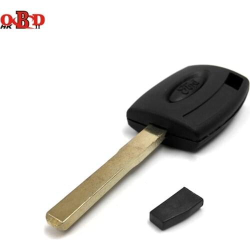 HKOBDII Wholesale Blank Key Case/Flip Car Key Shell/Transponder key Cover with 4D63 chip for Ford Focus