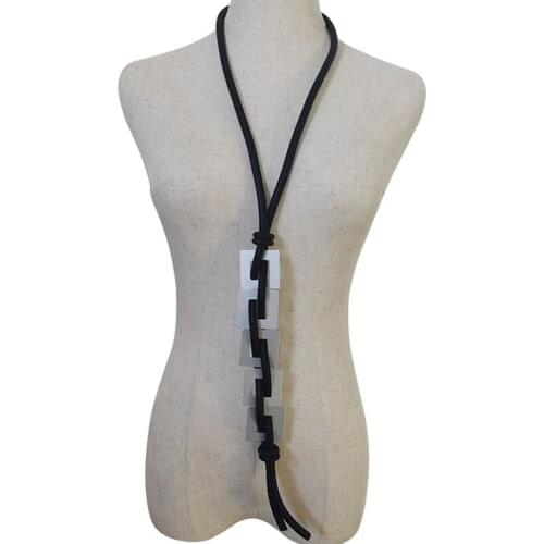 YD&YDBZ Punk Style Small Square Jewelry Necklace Women Gothic Cross Leather Rubber Choker Necklaces Night Party Girl Gift Chain