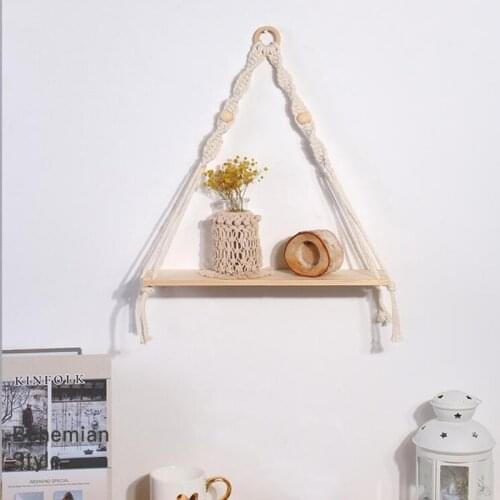 Hanging Shelves for Wall Macrame Shelves Room Home Decor Macrame Wall Hanging Floating Shelf for Bedroom Living Room, Bathroom