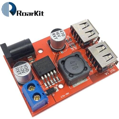 LM2596 LM2596S Dual USB DC-DC 9V 12V 24V 36V to 5V 3A Step Down Buck Converter Board Car Charger Solar Power Supply Module