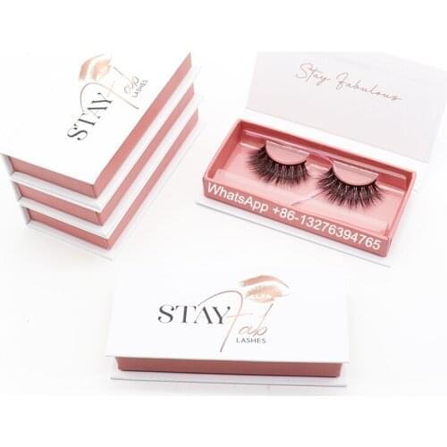 Simple White Rectangle Mink Eyelash Packaging Mixed Styles Crisscross Dramatic Mink Eyelashes Custom Mink Lashes Packaging