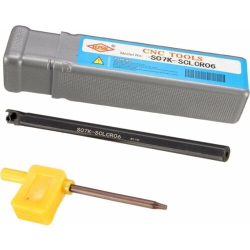 S07K-SCLCR06 7x125mm High Clamping Strength Lathe Tool cutter Lathe Boring Bar Turning Tool Holder + Wrench for CCMT0602