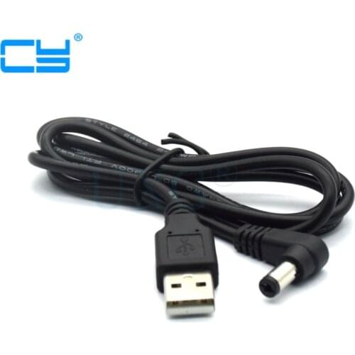 DC Power Plug USB Convert To 5.5*2.1mm/DC 5.5x2.1mm White Black L Shape Right Angle Jack With Cord Connector USB Cable
