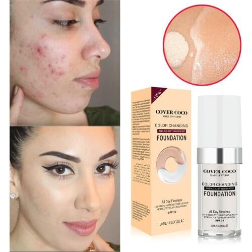 Color-changing BB Cream 30g Moisturizing Concealer Liquid Foundation Discoloration bb cream makeup foundation makeup cosmetic