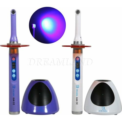 Dental Wireless Cordless 10W i Led 1 Second LED Curing Light Lamp 2300mw/c㎡ 1S Purple White Color