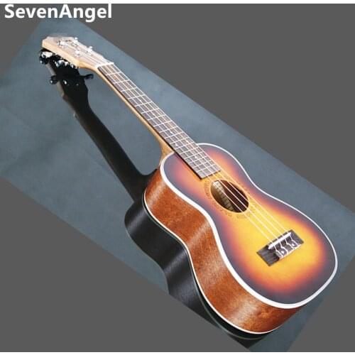 23 " Rosewood Fingerboard Electric Ukulele 4 Aquila Strings 17 Fret Hawaiian ukelele Chibson Acoustic guitar Sunset color