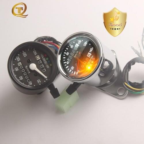 Universal Motorcycle Speedometer Odometer LED Light Speed Meter Gauges Retro Instrument Motorcycle Accessories For Cafe Racer