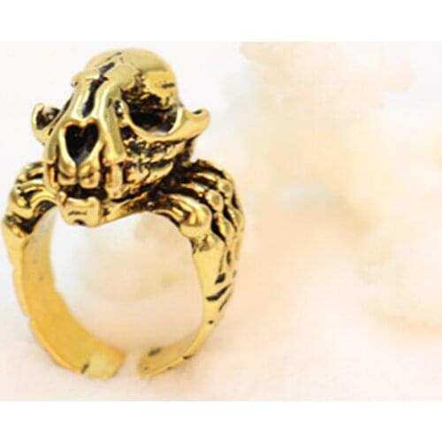 Fashion punk antique ring, dragon skull opening ring, Alien Predator ring