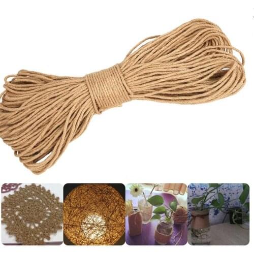 6mm 1m-100m Natural Sisal Jute Rope Twine Rope Hemp Twisted Cord Macrame String DIY Craft Handmade Decoration Pet Scratching