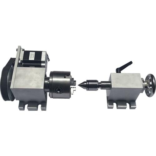 A axis 80 chuck and thimble 4th axis 100mm rotary table 4th axis for 1520 3040