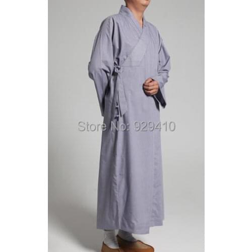 Female&male Summer&Spring cottonBuddhist abbot monks suits zen lay meditation robe coat martial arts uniform gown