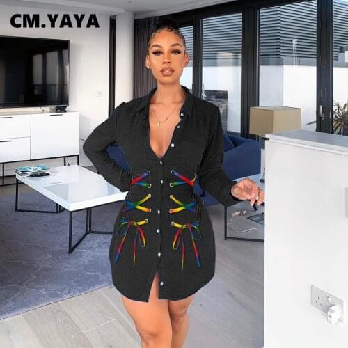 CM.YAYA Women Denim Coats Solid Full Sleeve Turn-down Collar Single Breasted Bandage Long Coats Fashion Streetwear Autumn 2021