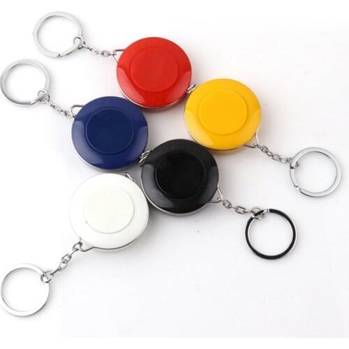 1 Piece Simple Retractable Ruler Tape Measure Keychain Small Portable Pull Ruler Men Women