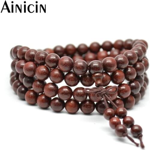 10pcs 8mm Blood Wingceltis Round Beads 108 Wood Beads Multi-layer Bracelets for Men and Women Jewelry