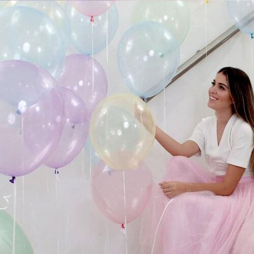 10pcs/lot Colorful Crystal Balloon 10 inch Round Bobo Transparent Clear Latex Balloons Wedding Decro Helium Inflatable Balls