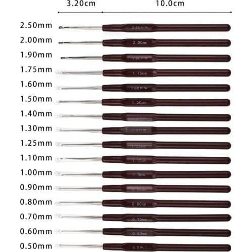 16PCS 0.5mm-2.5mm Crochet Hooks Knitting Needles Handicraft Weave Crochet Set Stitches Sewing Accessories Sweater Sewing Needles