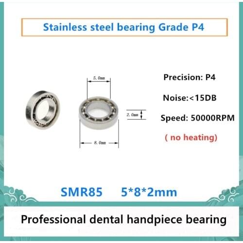 20pcs high quality Dental Handpiece bearing SMR85 5x8x2mm P4 stainless steel ball bearings 50000rpm no heating