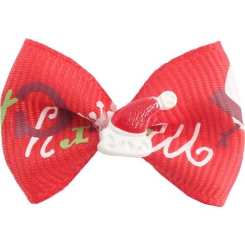 50 Pcs/100 Pcs Handmade Christmas Dog Bow Red Ribbon Grooming Holiday Bows For Dogs 6025038 Pet Accessories Wholesale