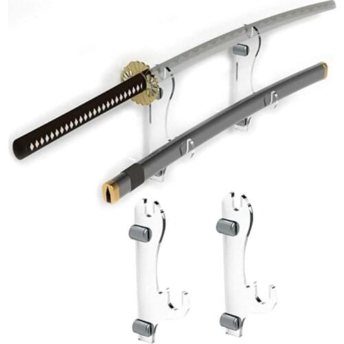 Acrylic Two-Layer Wall Mount Samurai Sword Hanger Holder acrylic stand for Collecting and Displaying Martial Arts Sword