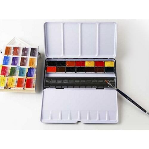 Behogar 48 Gird Empty Watercolor Tins Pans Palette Paint Case Box Set with 48pcs Half Pans for Children Artist Student Beginners