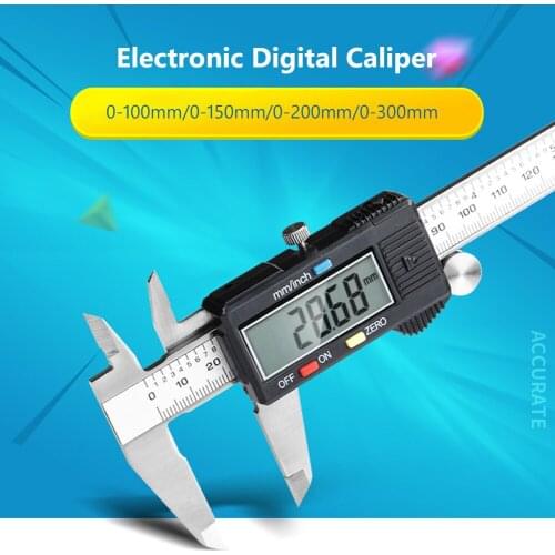 Digital Caliper 0-100/150/200/300mm Electronic Vernier Caliper with LR44/SR44 Battery Micrometer Digital Ruler Measuring Tool