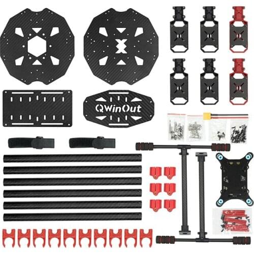 DIY Q705/ Q650 3K Carbon Fiber 6-Alex Drone Folded Arm FPV UAV Quadcopter Frame Kit w/ Landing Gear Skid for Helicopter