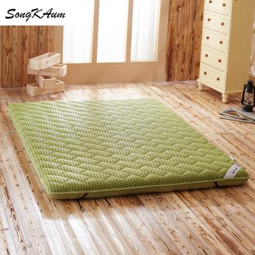 SongKAum 3D 4D Breathable mesh Mattresses Solid color Thicken Single student dormitory Tatami Foldable Mattress King Queen size