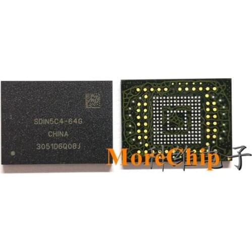 SDIN5C4-64G eMMC BGA169 NAND Flash IC 64GB Memory Store Chip 4.41 Verison Soldered Ball