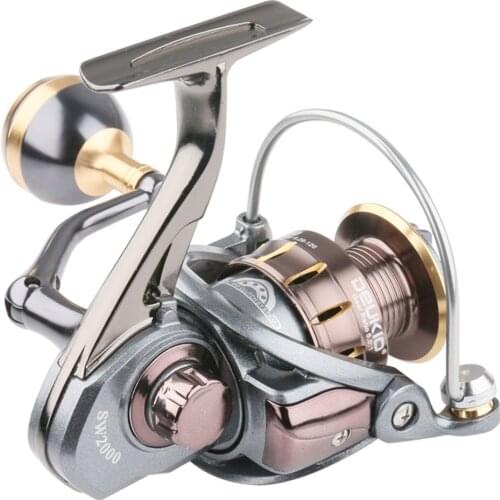 All Metal Spinning Reels 4+1BB Sea Rock Long Cast 5.0:1 SW2000~7000 Trout Fishing Metal Spool