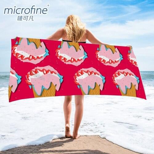 Microfine Ice Cream Beach Towel For Adults Variety Large Bath Towels Seaside Microfiber Big Pool Swimming Bat Beach Towel Big