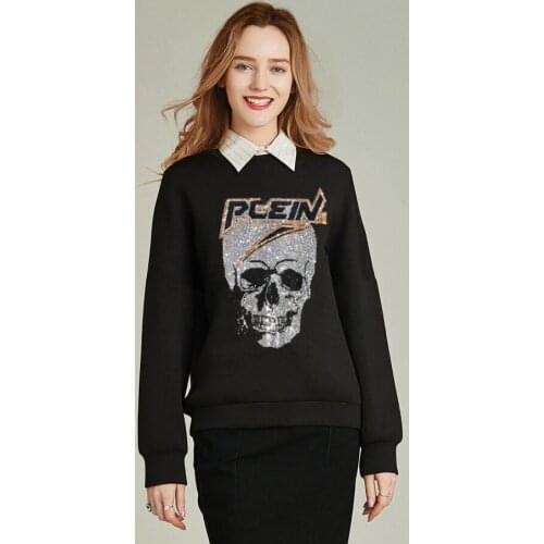 Fashion Womens Hoodies Hot drill Tops Rhinestones Long Sleeve Pullover Sweatshirt Female Hoodie