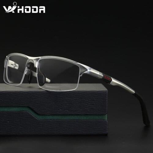 WIHODA Aluminum Magnesium Sportss Mens Glasses Frames , Outdoor AL-MG Spring Hinge Eyeglasses Glass Frame for Myopia F3121