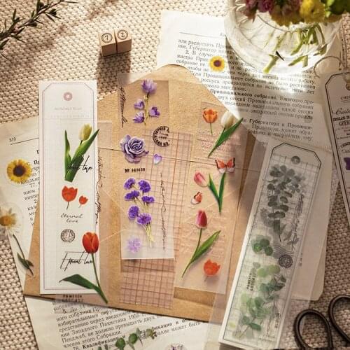 16sheets/set Sticker Set Flowers And Plants Series Stickers Ins Style Scrapbooking School Suppliers Stationery Art Supplies