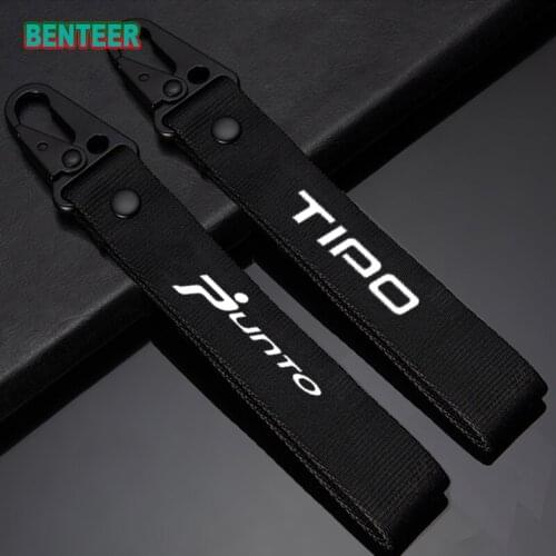 Lastest design Nylon car key ring car key rope for Fiat 500 500x